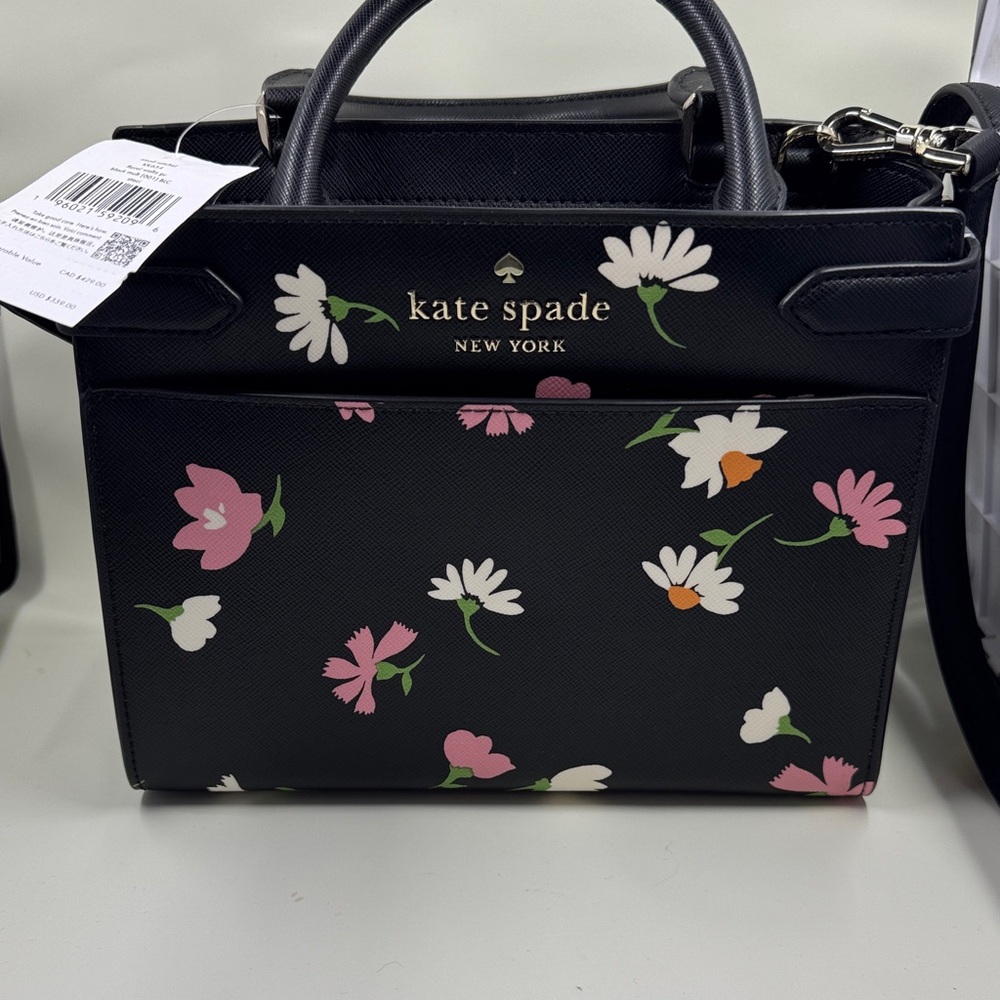 Kate Spade Black Floral Satchel